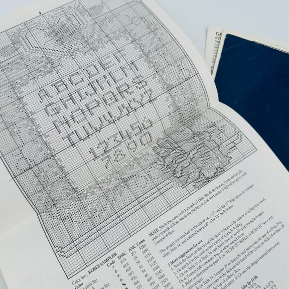 Floral Alphabet ABC Cross Stitch Pattern Books Monogram Numbers Script Roses - Picture 9 of 14